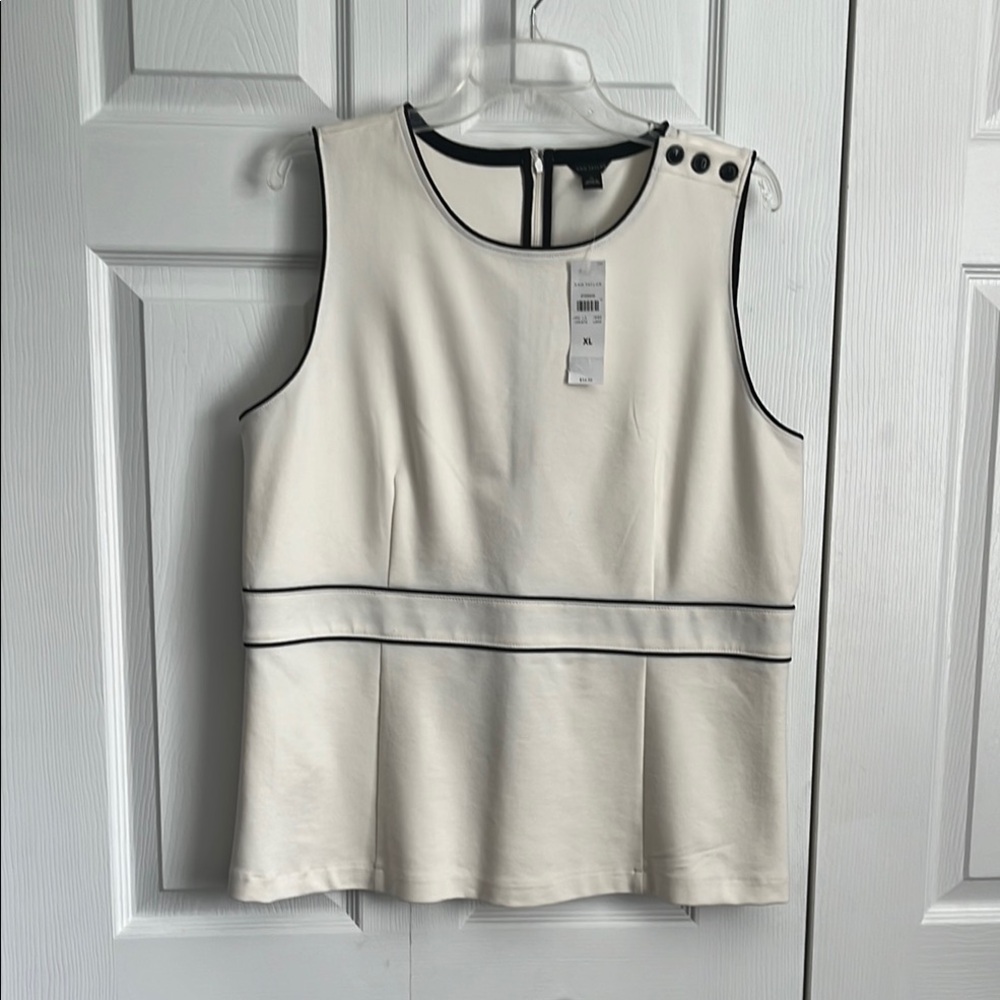 Ann Taylor White Sleeveless Top
